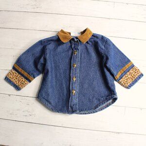 Miniwear Vintage Denim Blue Jean Shirt Jacket Top Size 6-9 Months